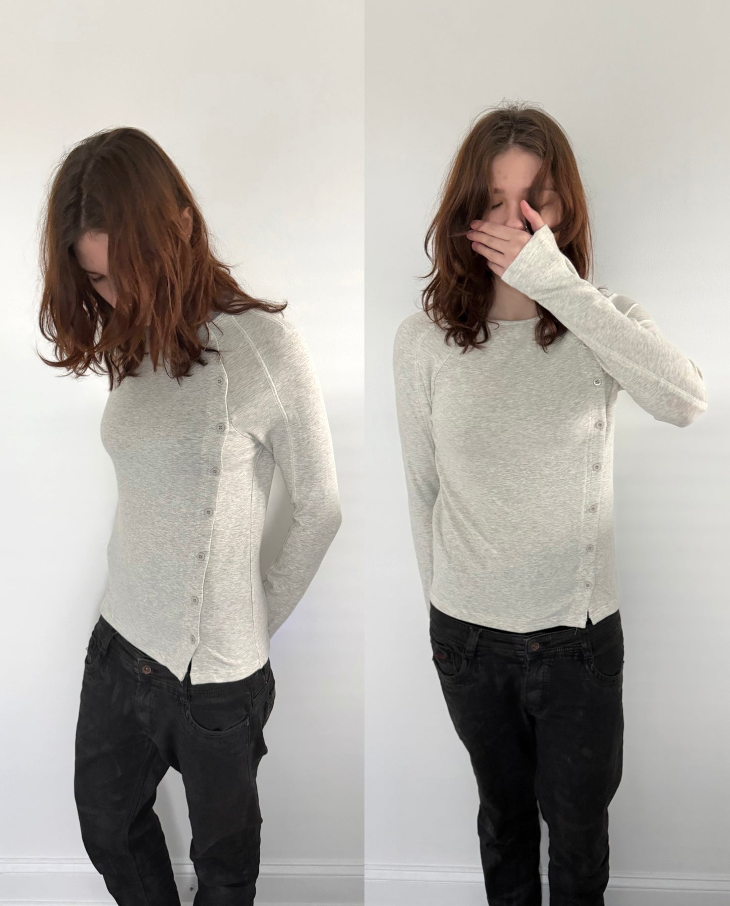 "fencing" long sleeve (gray)